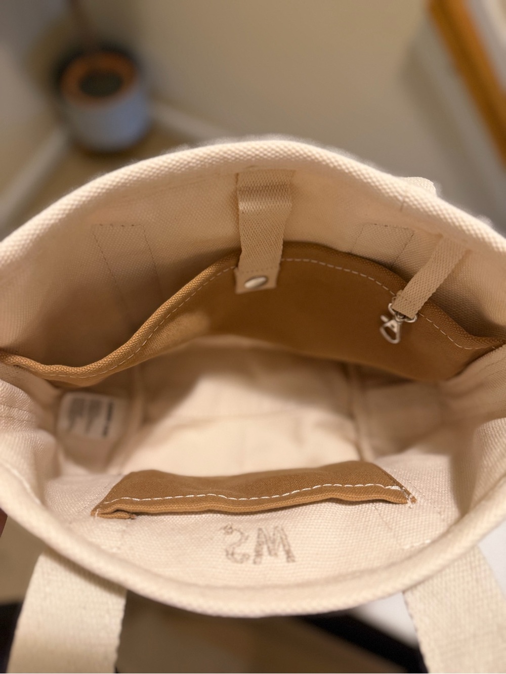 Lands End Tote Bag with Tan Trim - Monogrammed SW - Picture 3 of 3